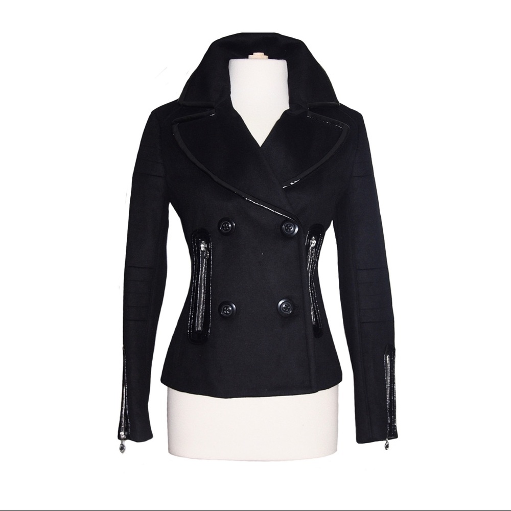 Betsey Johnson Coat NWT Sz Small Black Zip Pockets
